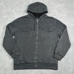 O’Neill Sherpa Lined Hoodie XL Gray Full Zip Jacket Grunge Y2K Skate Streetwear